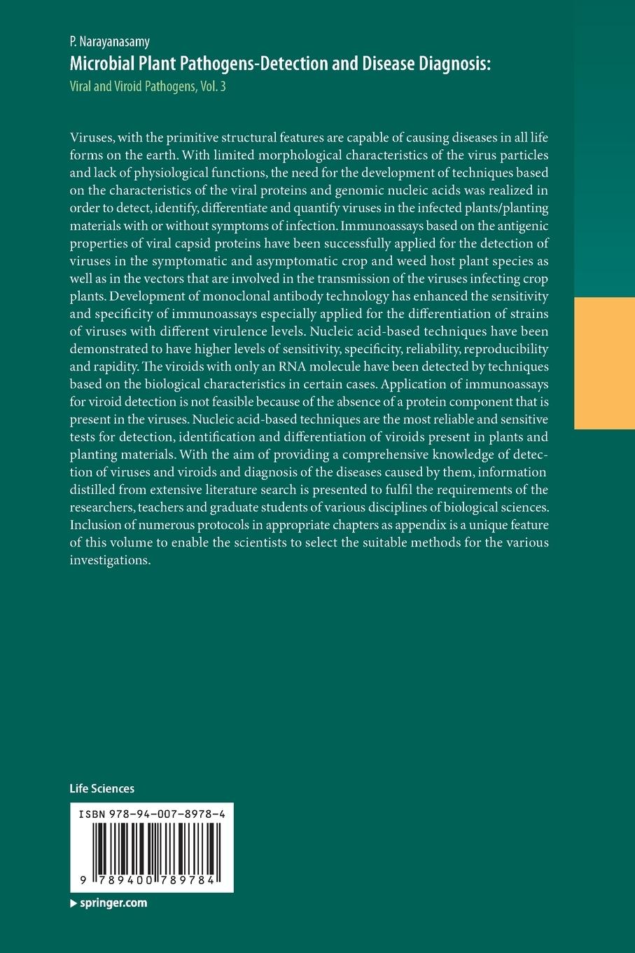 Rückseitencover Microbial Plant Pathogens-Detection and Disease Diagnosis: