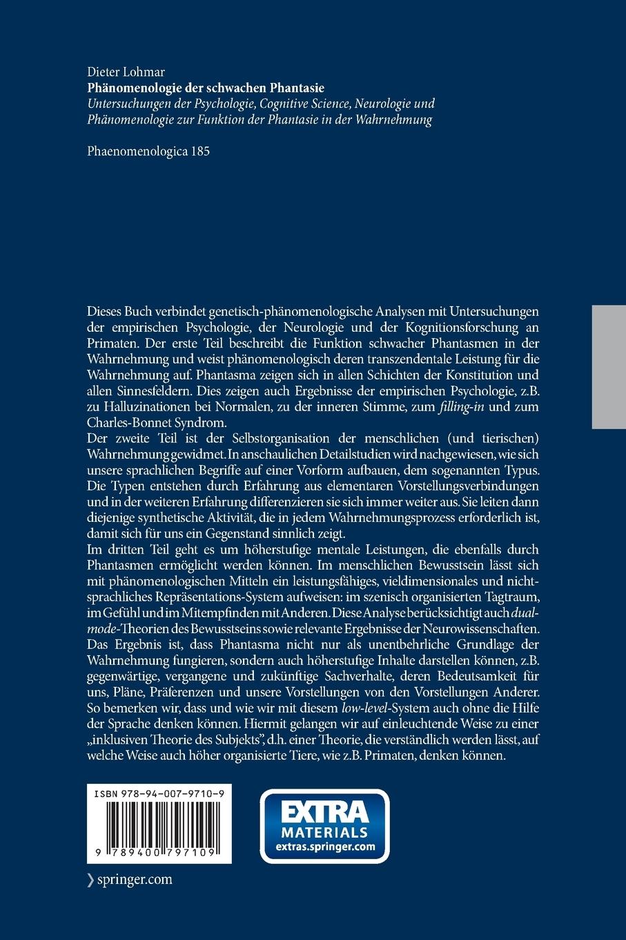 Rückseitencover Phänomenologie der schwachen Phantasie