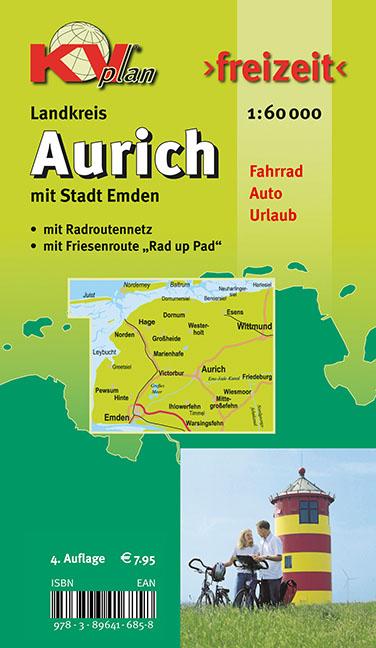 Vorderes Coverbild Aurich Landkreis, KVplan, Radkarte/Freizeitkarte, 1:60.000