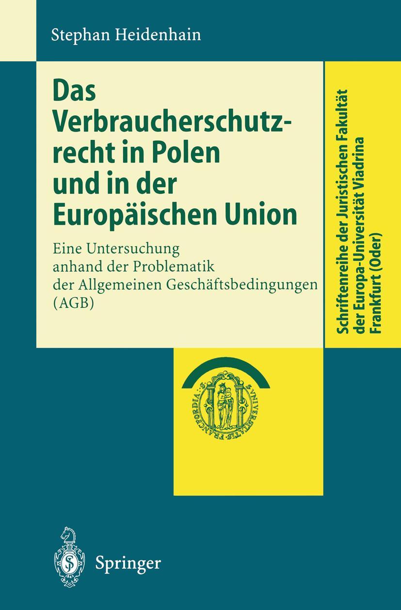 Vorderes Coverbild Das Verbraucherschutzrecht in Polen und in der Europäischen Union