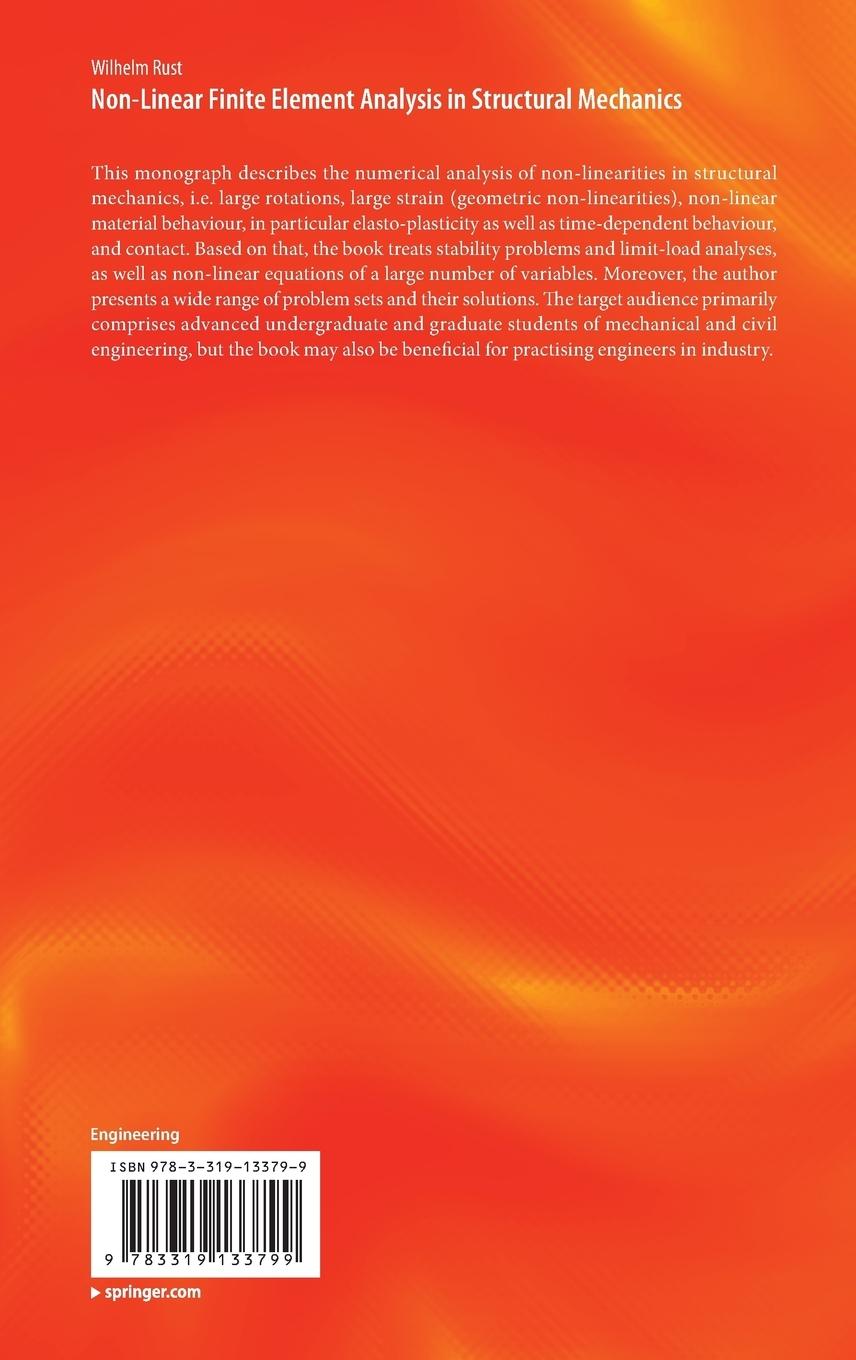 Rückseitencover Non-Linear Finite Element Analysis in Structural Mechanics