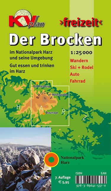 Vorderes Coverbild Brocken im Nationalpark Hochharz, KVplan, Wanderkarte/Radkarte/Wintersport, 1:25.000