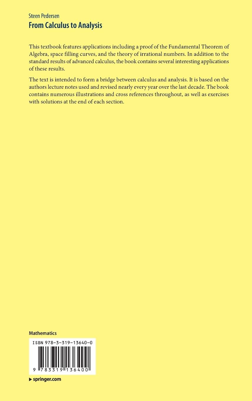 Rückseitencover From Calculus to Analysis