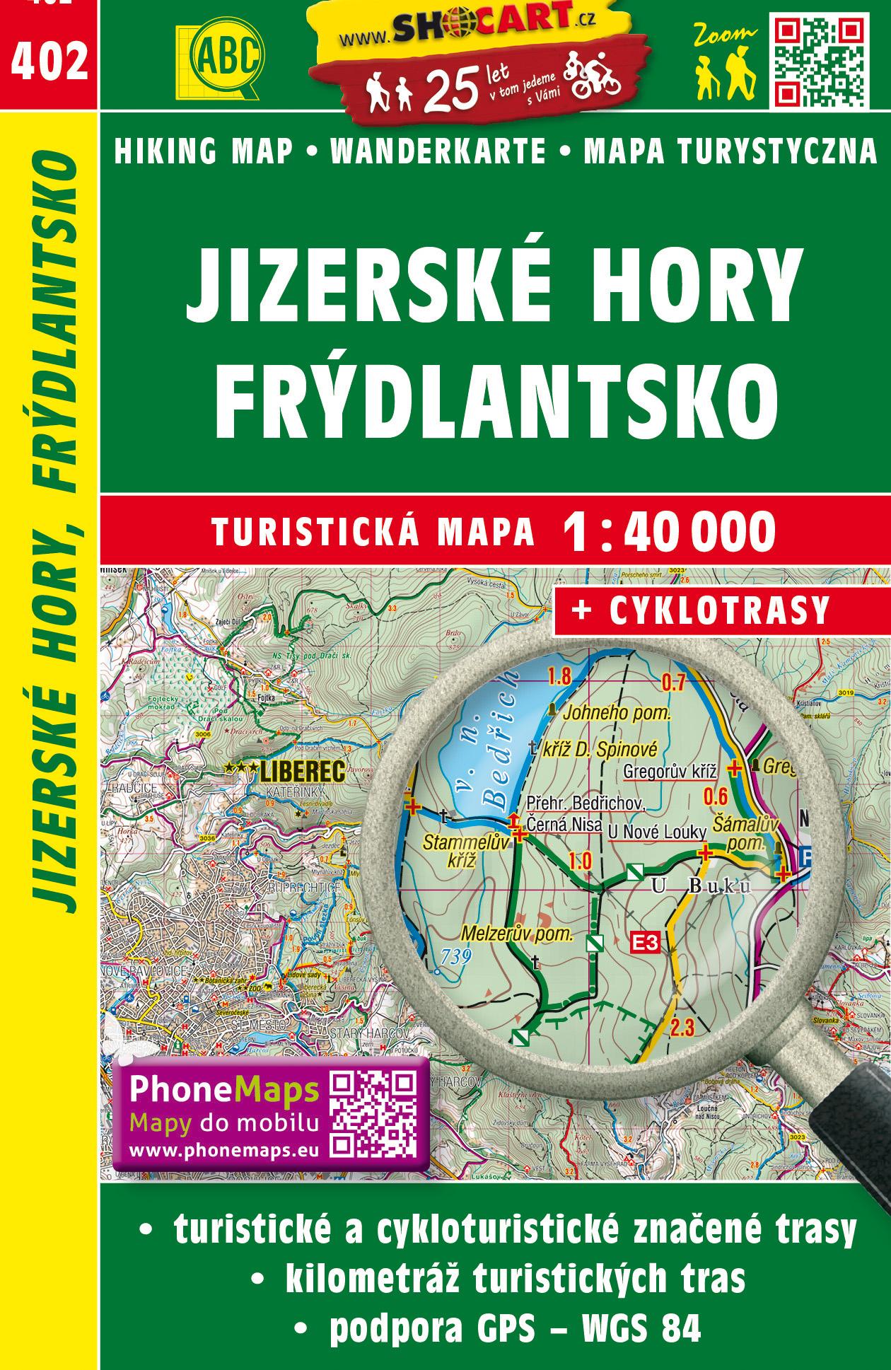 Vorderes Coverbild Wanderkarte Tschechien Jizerske hory, Frydlantsko 1 : 40 00