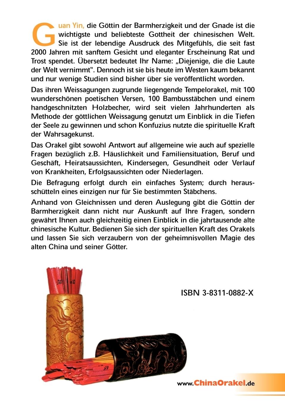 Rückseitencover Das chinesische Tempelorakel