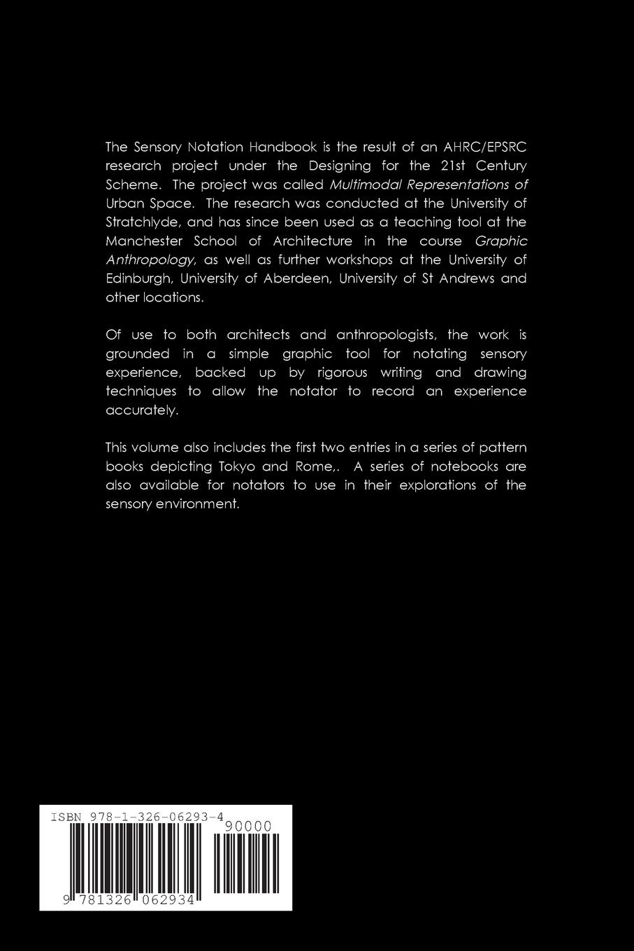 Rückseitencover Sensory Notation Handbook 2014