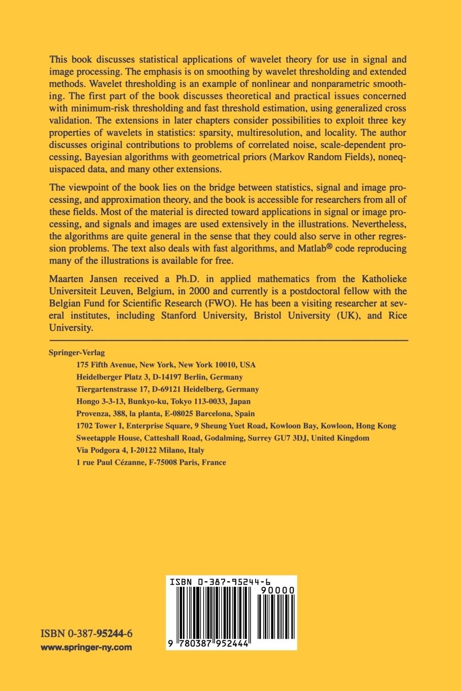 Rückseitencover Noise Reduction by Wavelet Thresholding