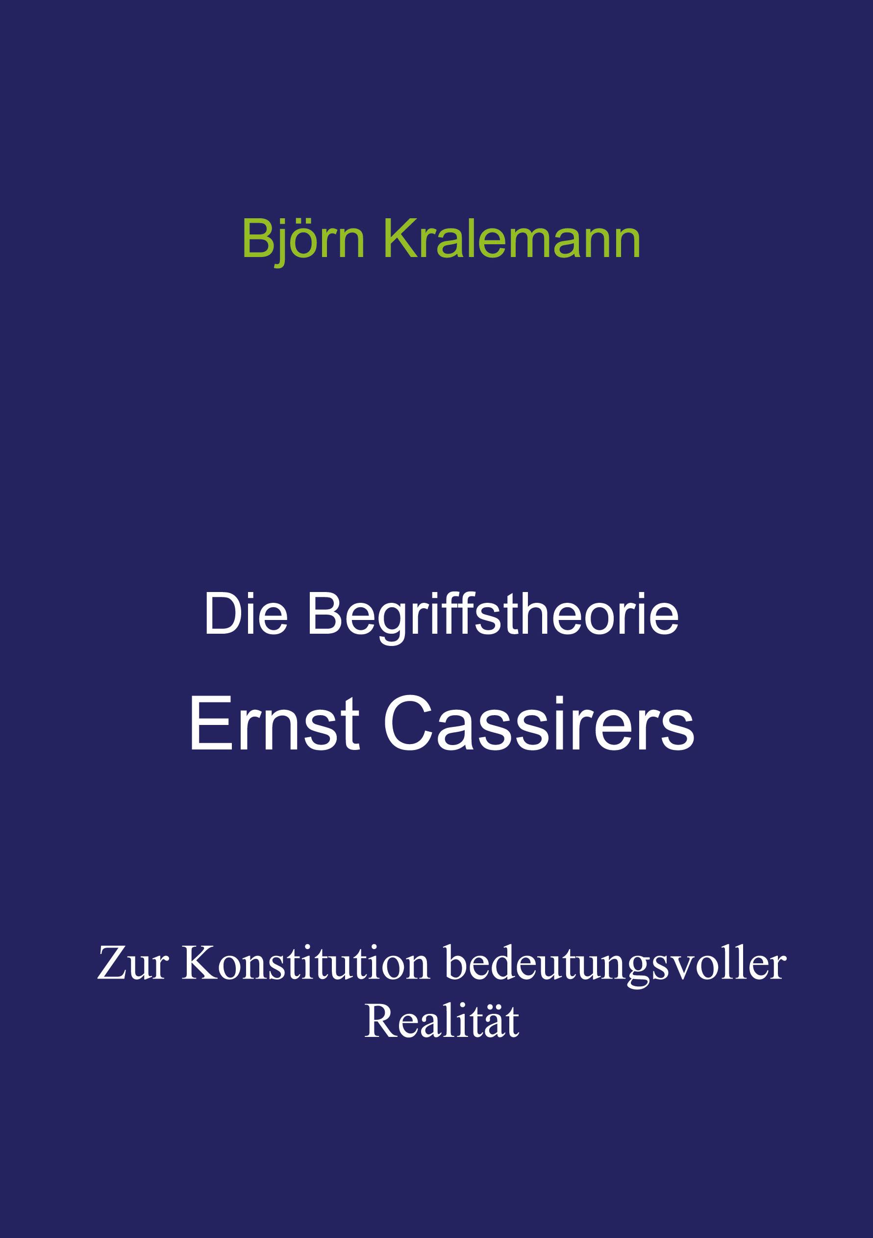 Vorderes Coverbild Die Begriffstheorie Ernst Cassirers