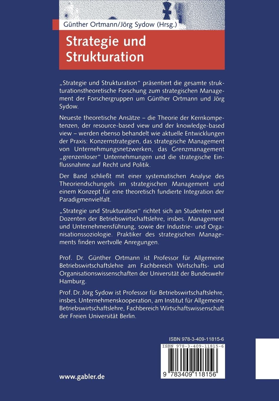 Rückseitencover Strategie und Strukturation