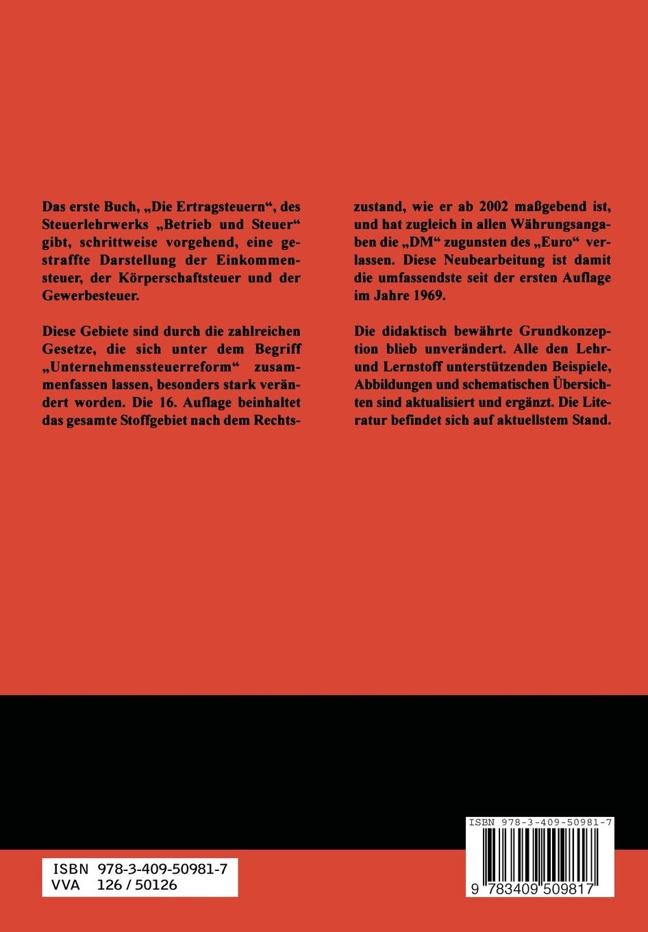 Rückseitencover Die Ertragsteuern