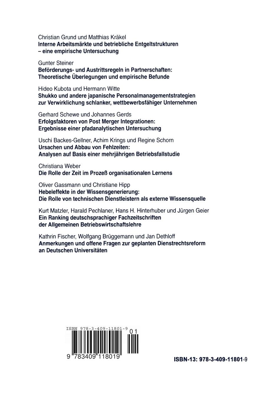 Rückseitencover Personalmanagement 2001