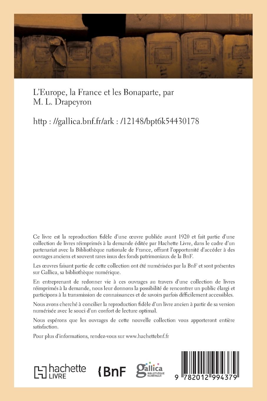 Rückseitencover L'Europe, La France Et Les Bonaparte