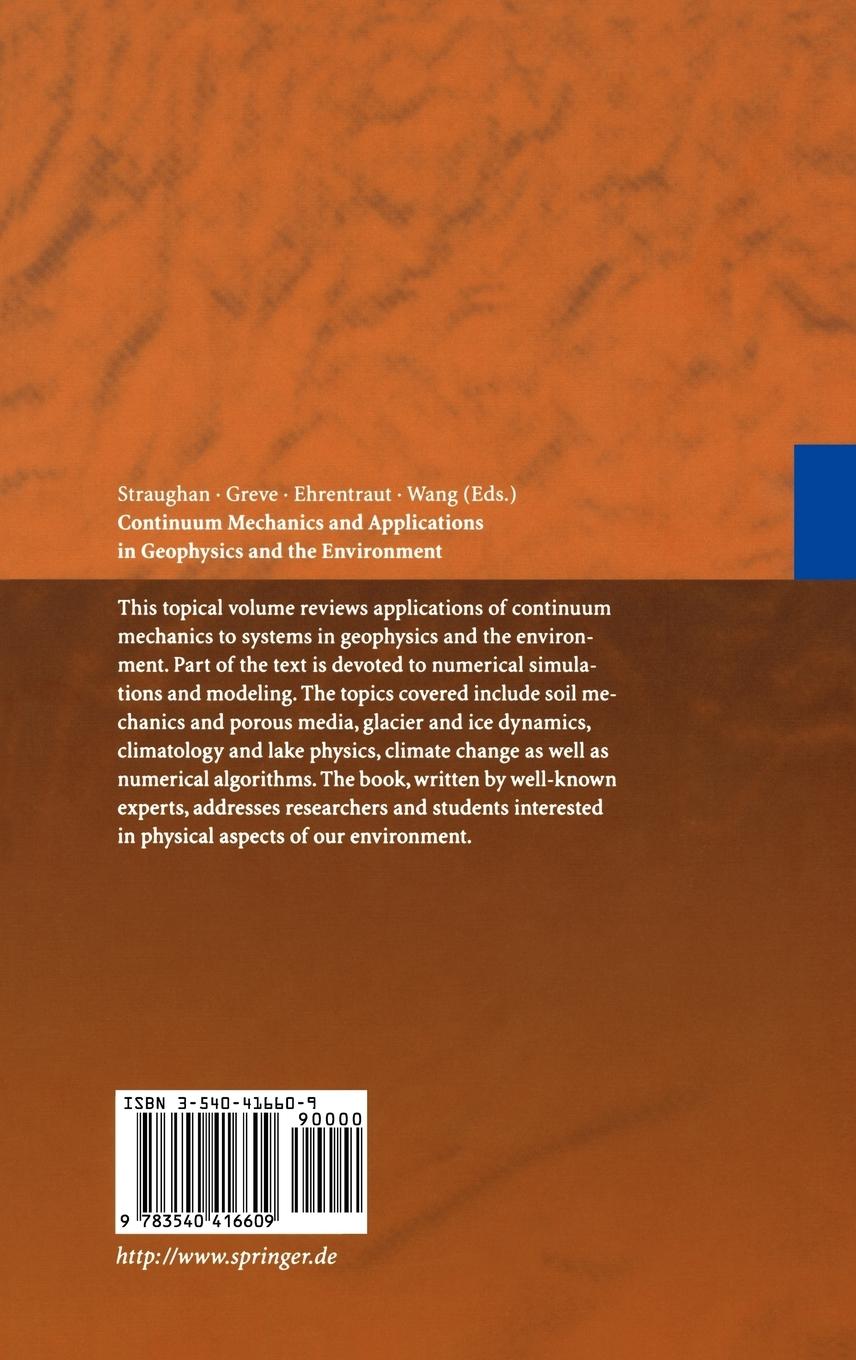 Rückseitencover Continuum Mechanics and Applications in Geophysics and the Environment