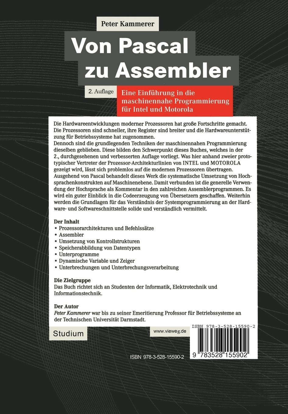 Rückseitencover Von Pascal zu Assembler