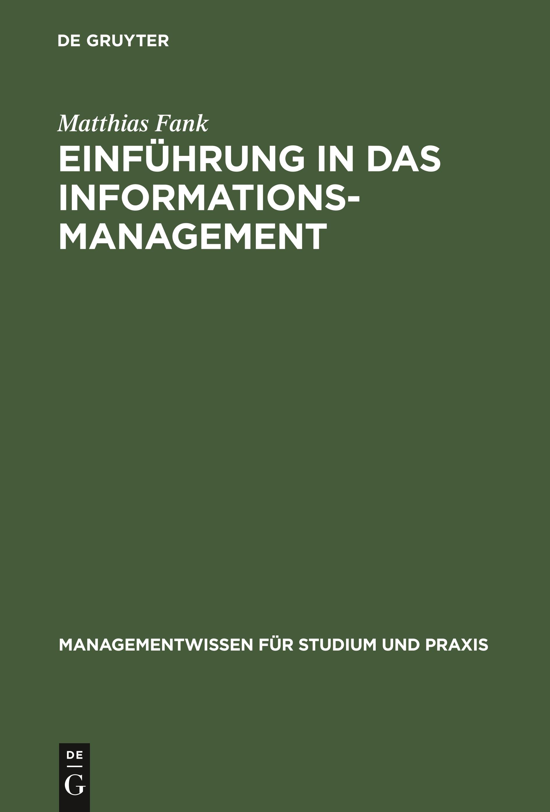 Vorderes Coverbild Einführung in das Informationsmanagement