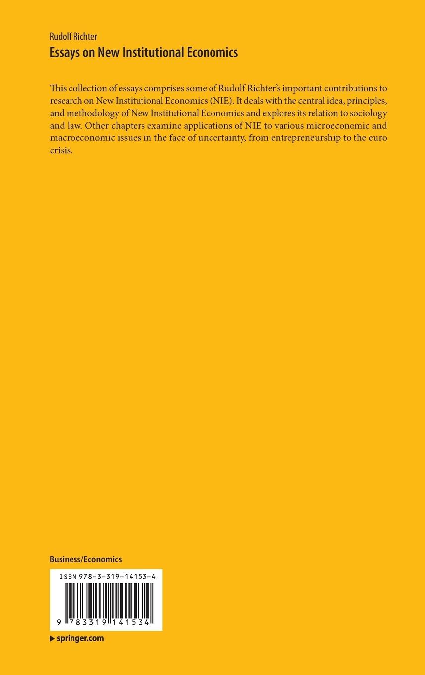 Rückseitencover Essays on New Institutional Economics