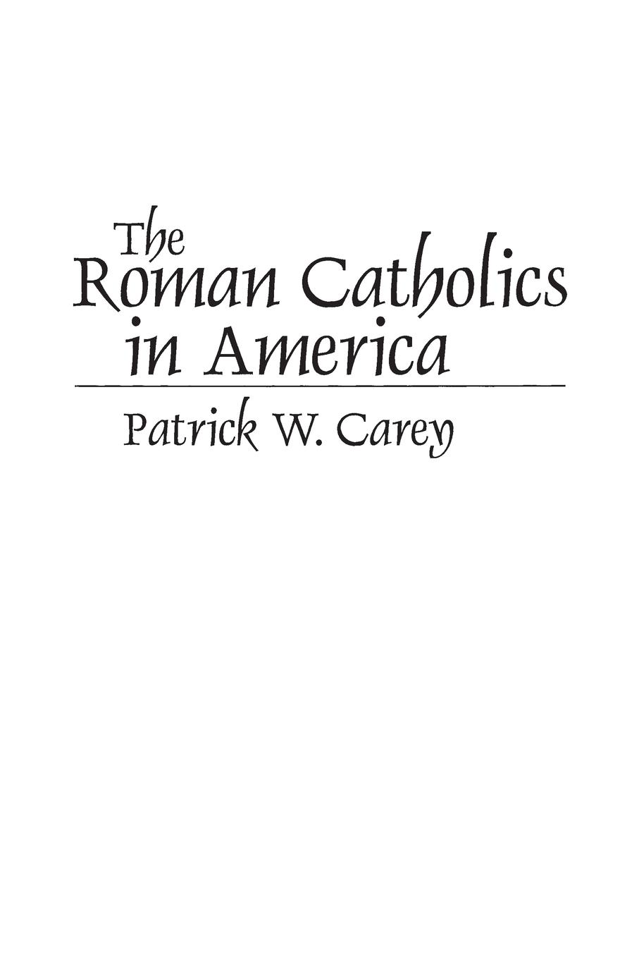 Vorderes Coverbild The Roman Catholics in America
