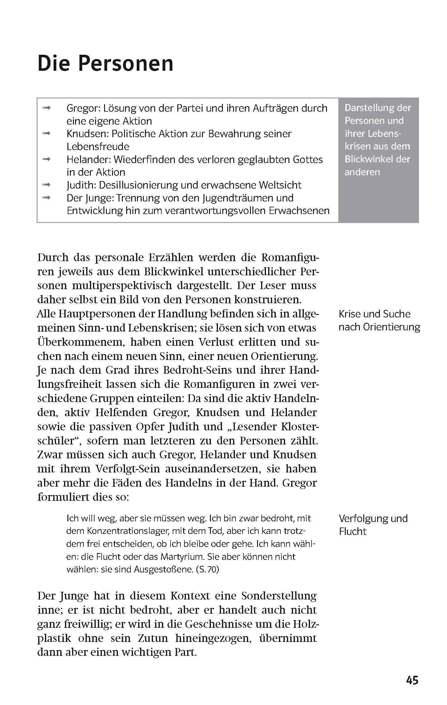 Beispielinhalt (Bild) Klett Lektürehilfen Alfred Andersch "Sansibar oder der letzte Grund"