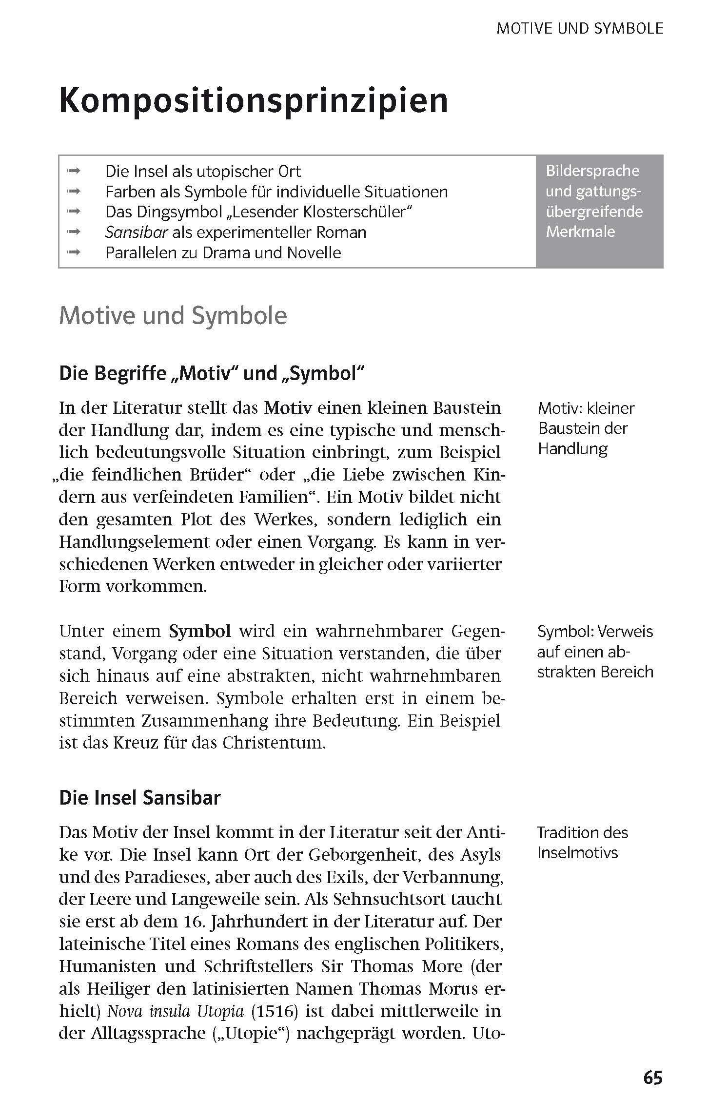 Beispielinhalt (Bild) Klett Lektürehilfen Alfred Andersch "Sansibar oder der letzte Grund"