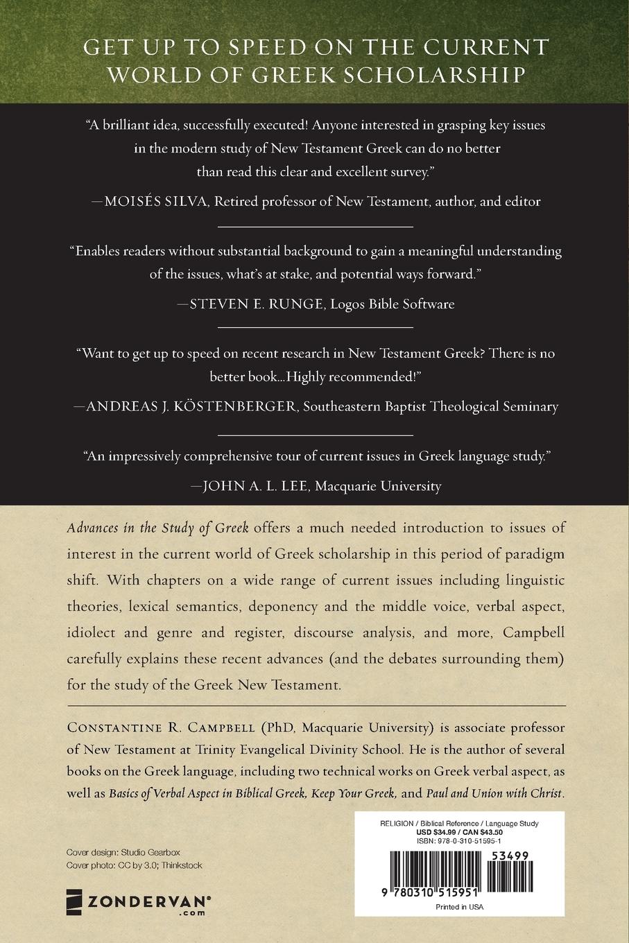 Rückseitencover Advances in the Study of Greek