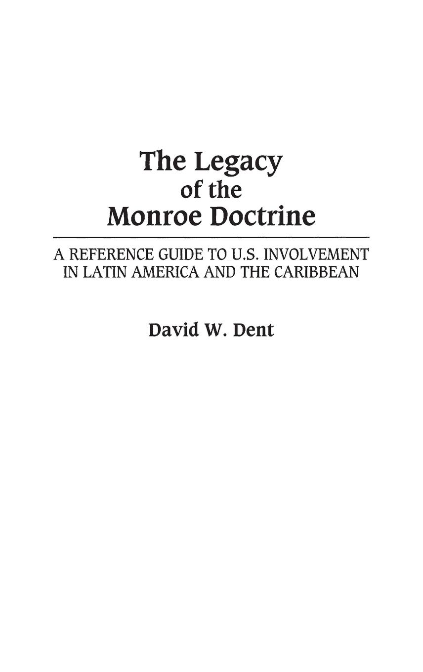 Vorderes Coverbild The Legacy of the Monroe Doctrine