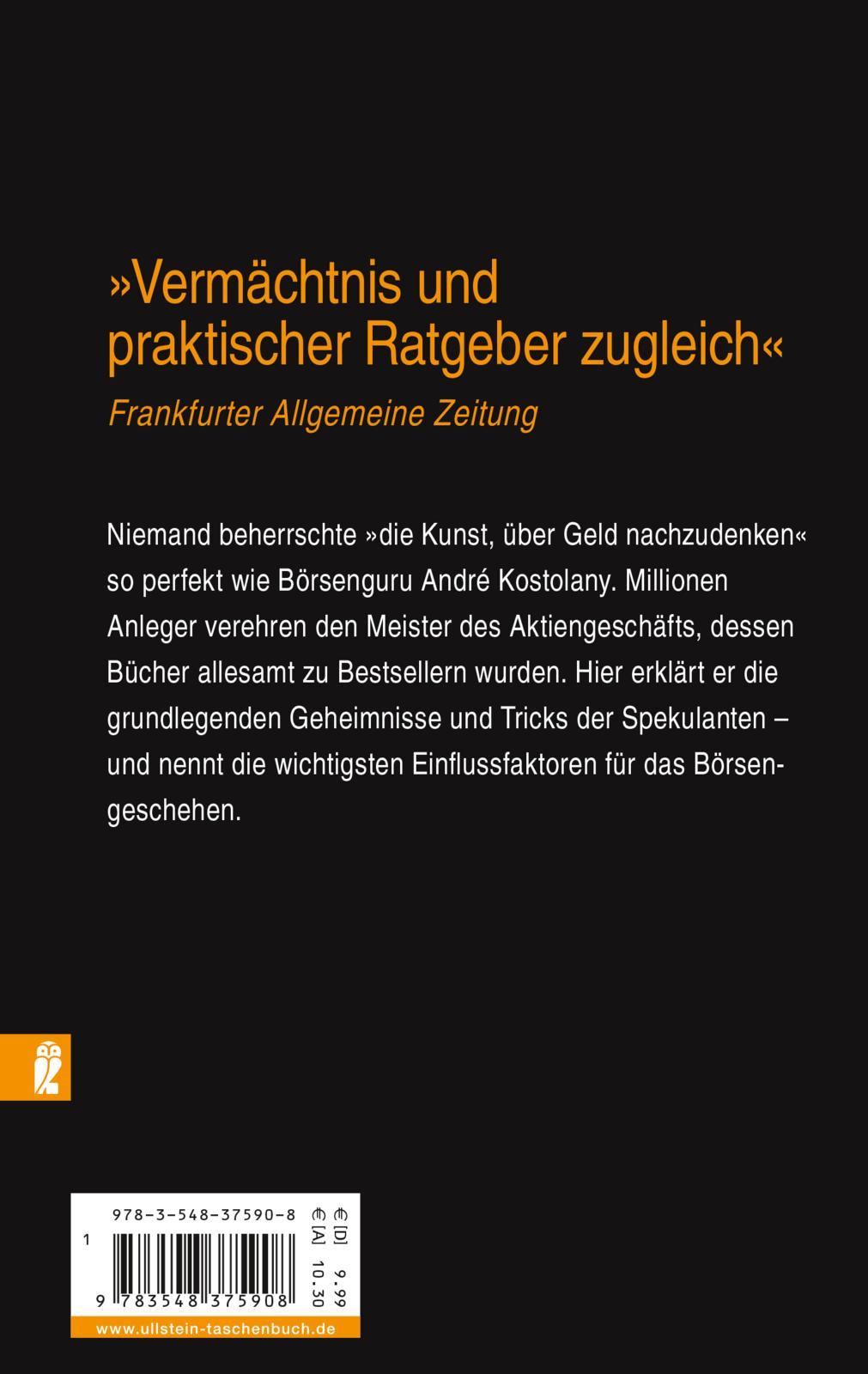 Rückseitencover Die Kunst, über Geld nachzudenken