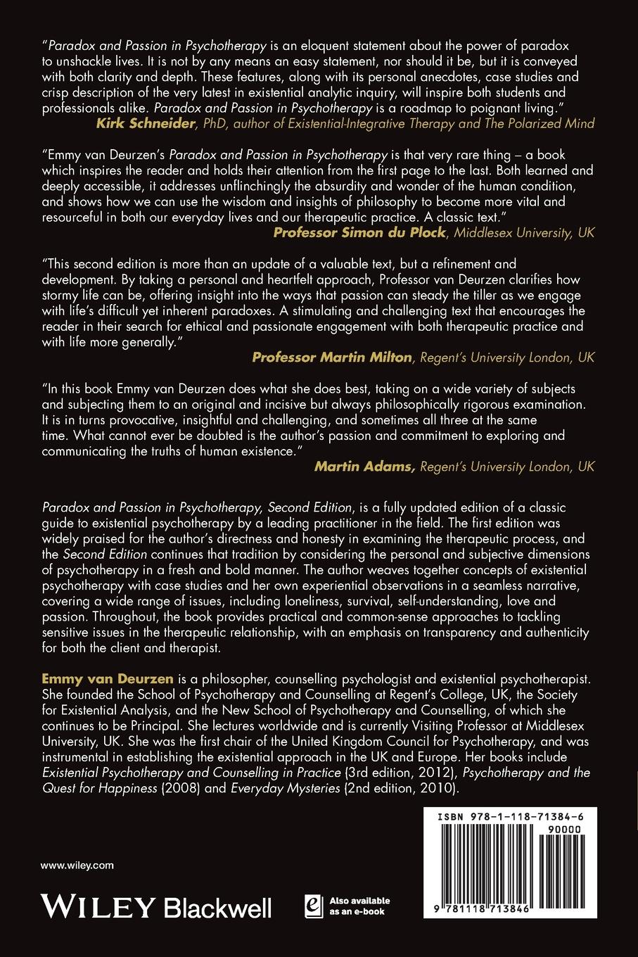Rückseitencover Paradox and Passion in Psychotherapy