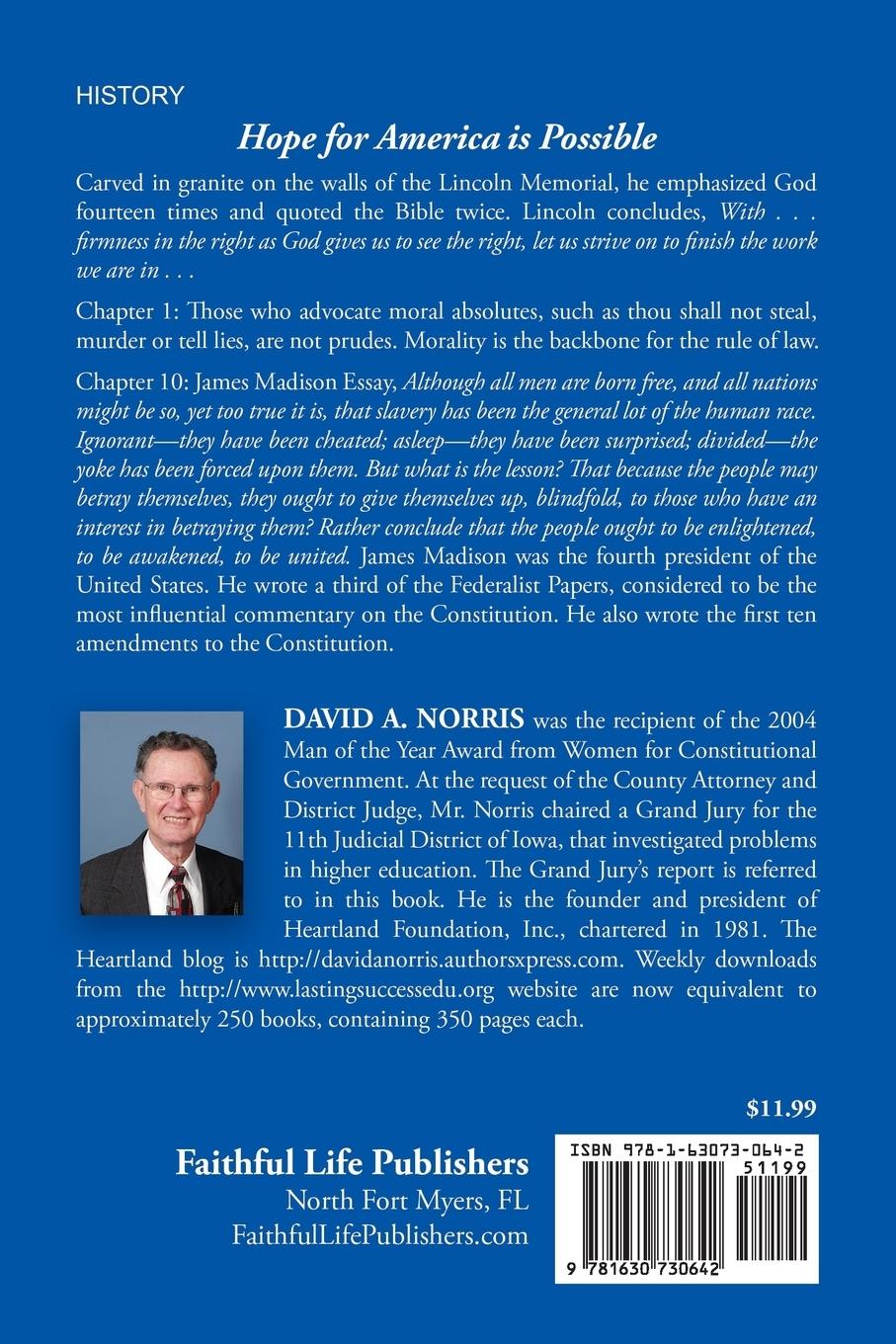 Rückseitencover Hope for America