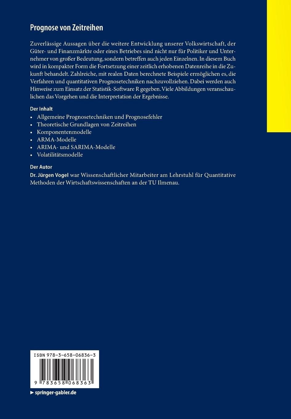 Rückseitencover Prognose von Zeitreihen
