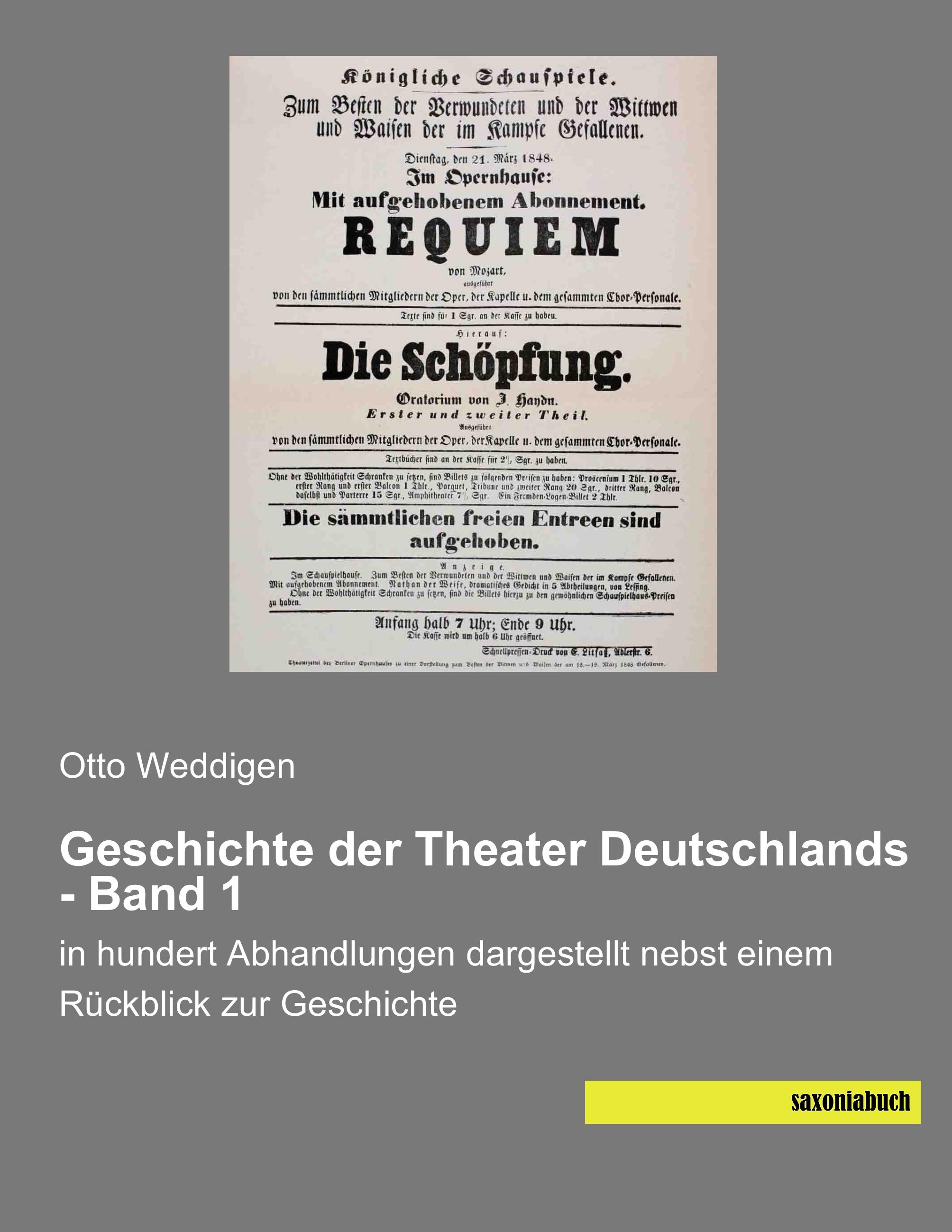 Vorderes Coverbild Geschichte der Theater Deutschlands - Band 1