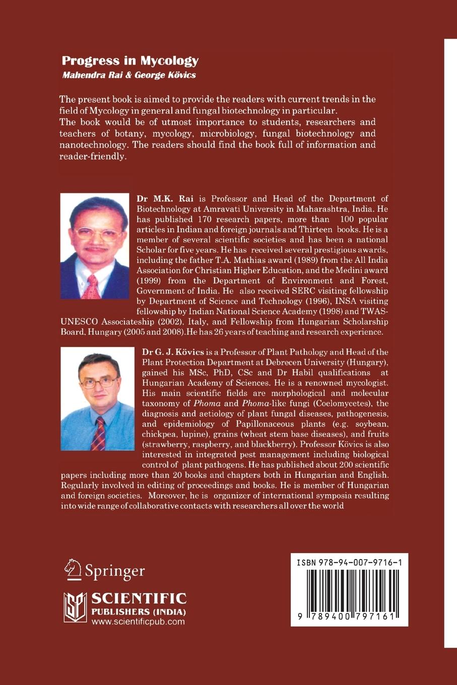 Rückseitencover Progress in Mycology