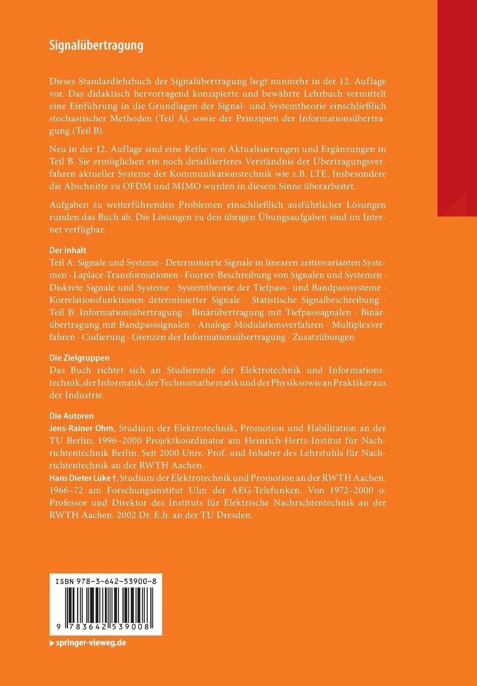 Rückseitencover Signalübertragung