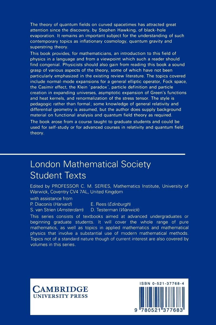 Rückseitencover Aspects of Quantum Field Theory in Curved Spacetime