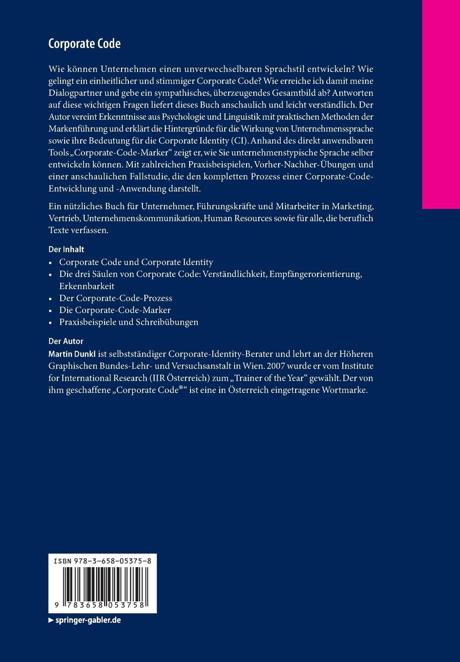 Rückseitencover Corporate Code