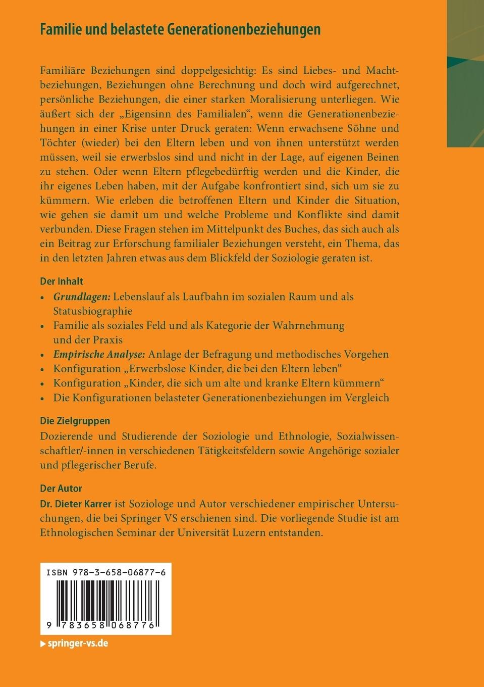 Rückseitencover Familie und belastete Generationenbeziehungen