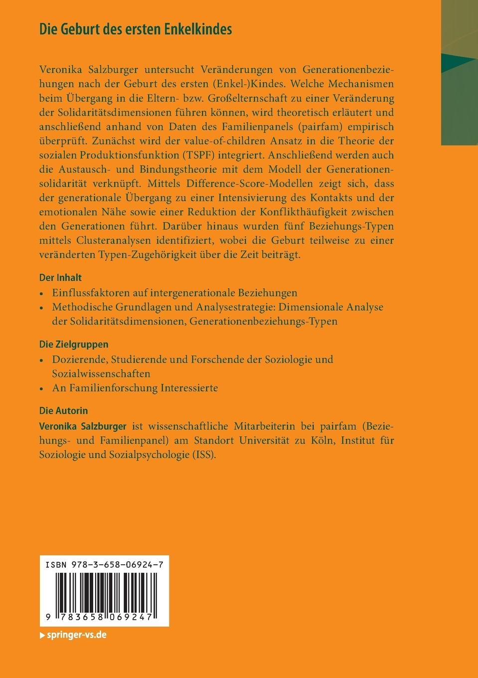 Rückseitencover Die Geburt des ersten Enkelkindes