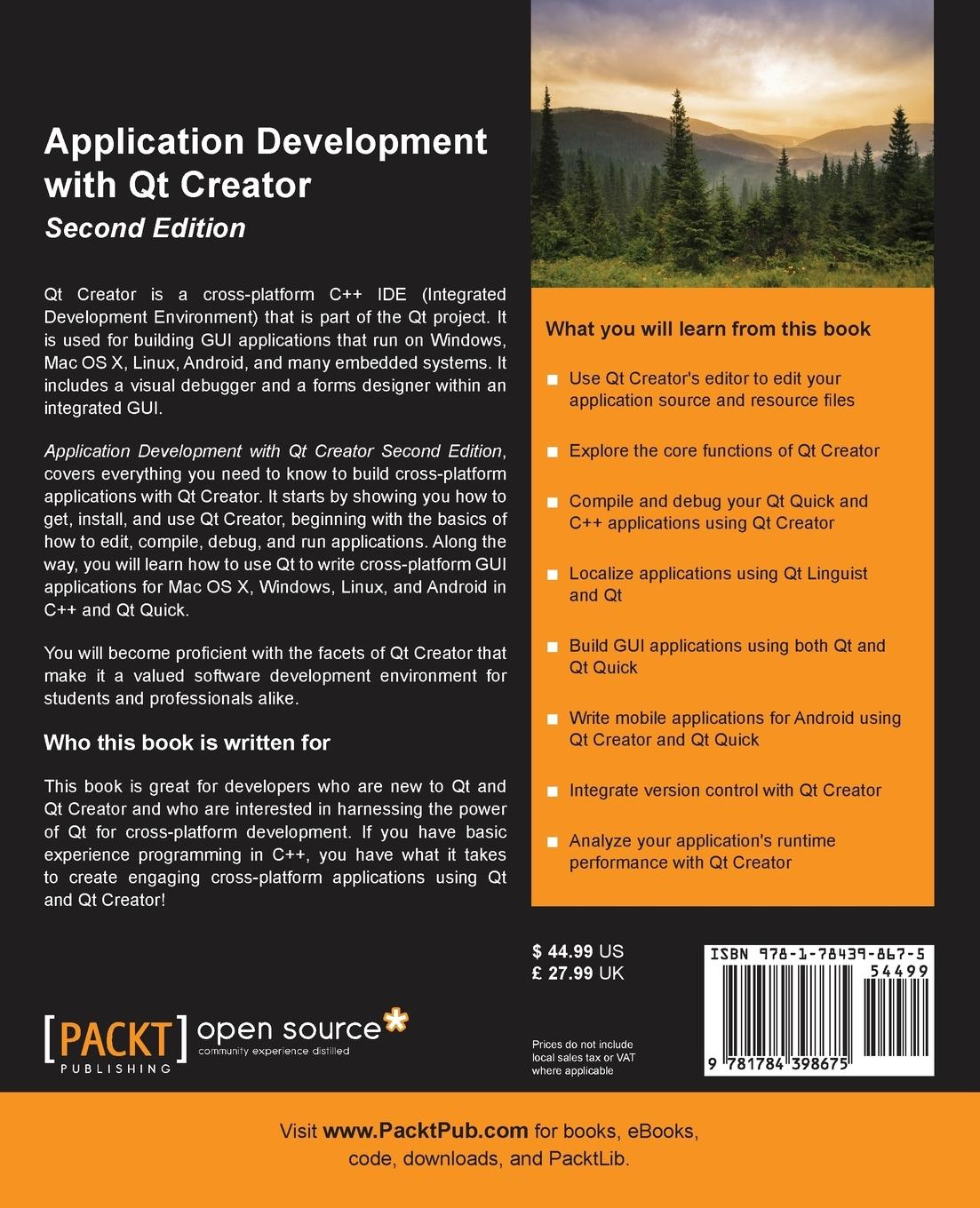 Rückseitencover Application Development with Qt Creator, 2nd Edition