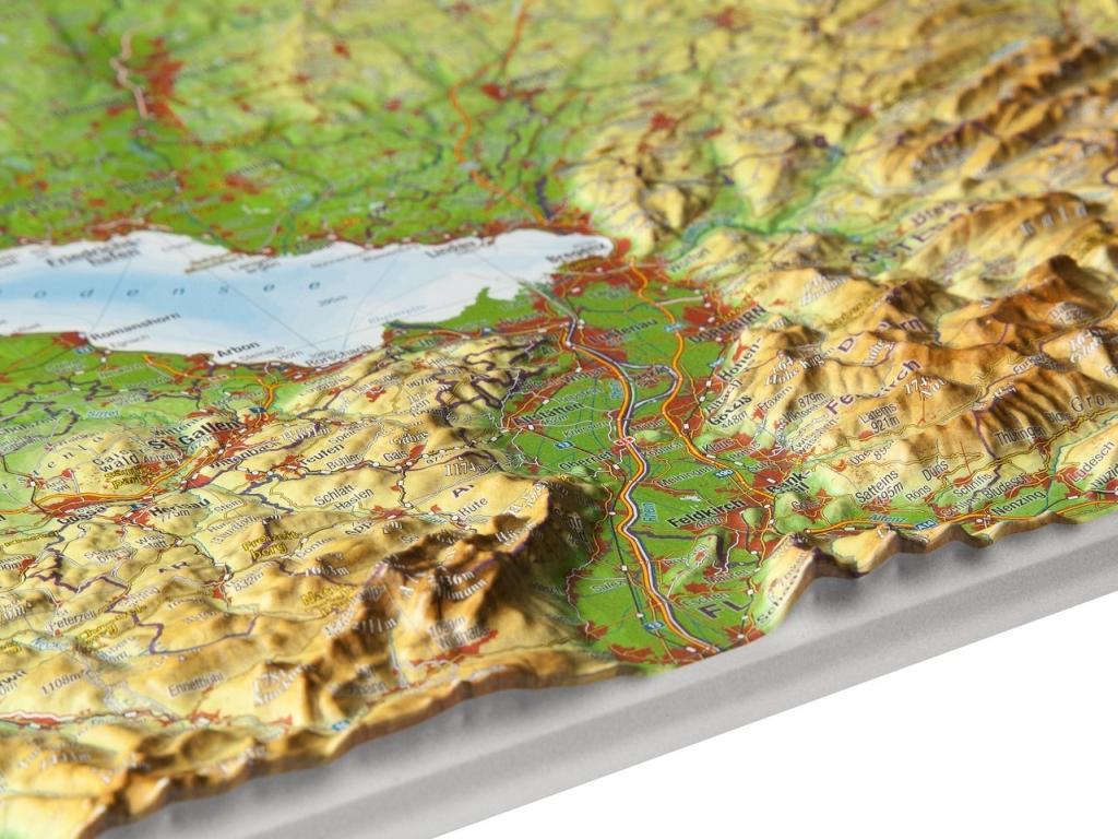 Beispielinhalt (Bild) Relief Region Allgäu Bodensee 1 : 400.000