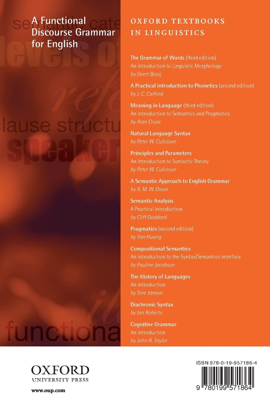 Rückseitencover FUNCT DISCOURS GRAMMAR FOR ENGLISH OTL C