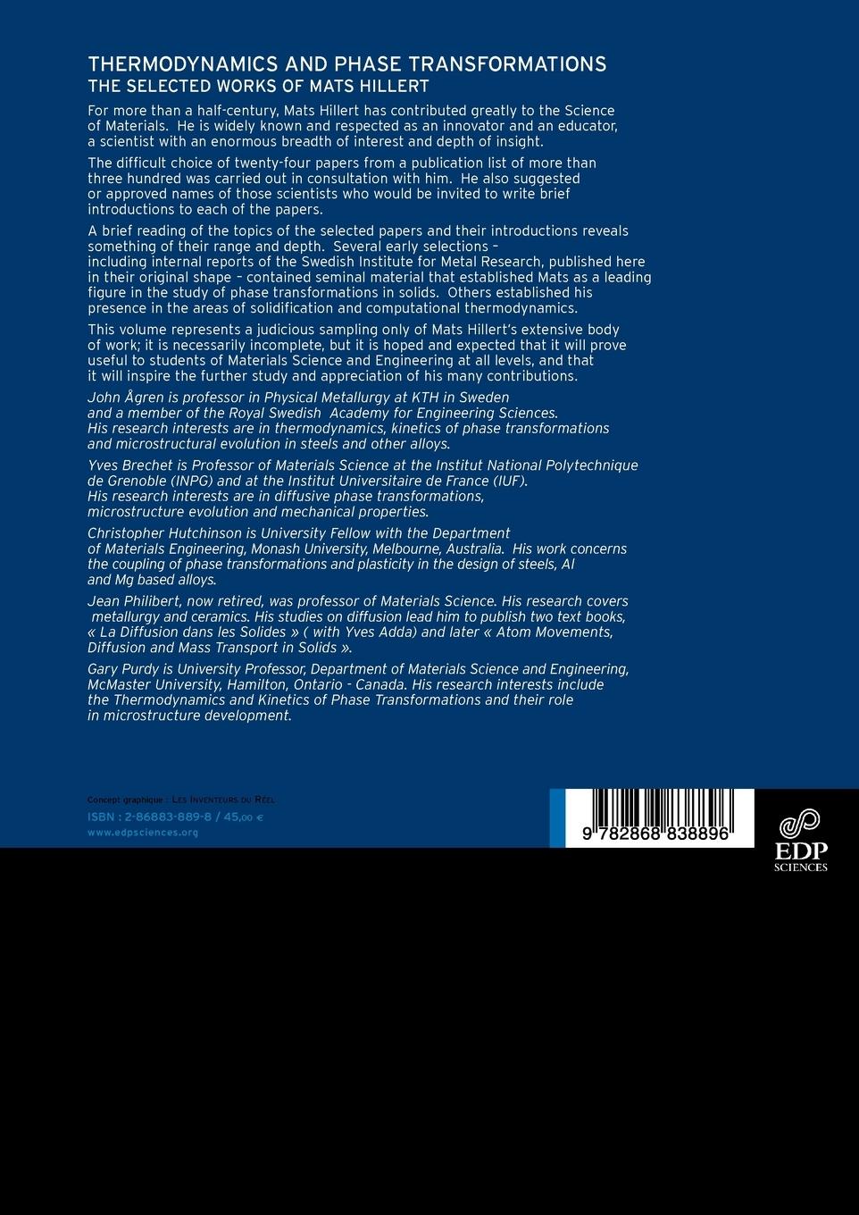 Rückseitencover Thermodynamics and Phase Transformations