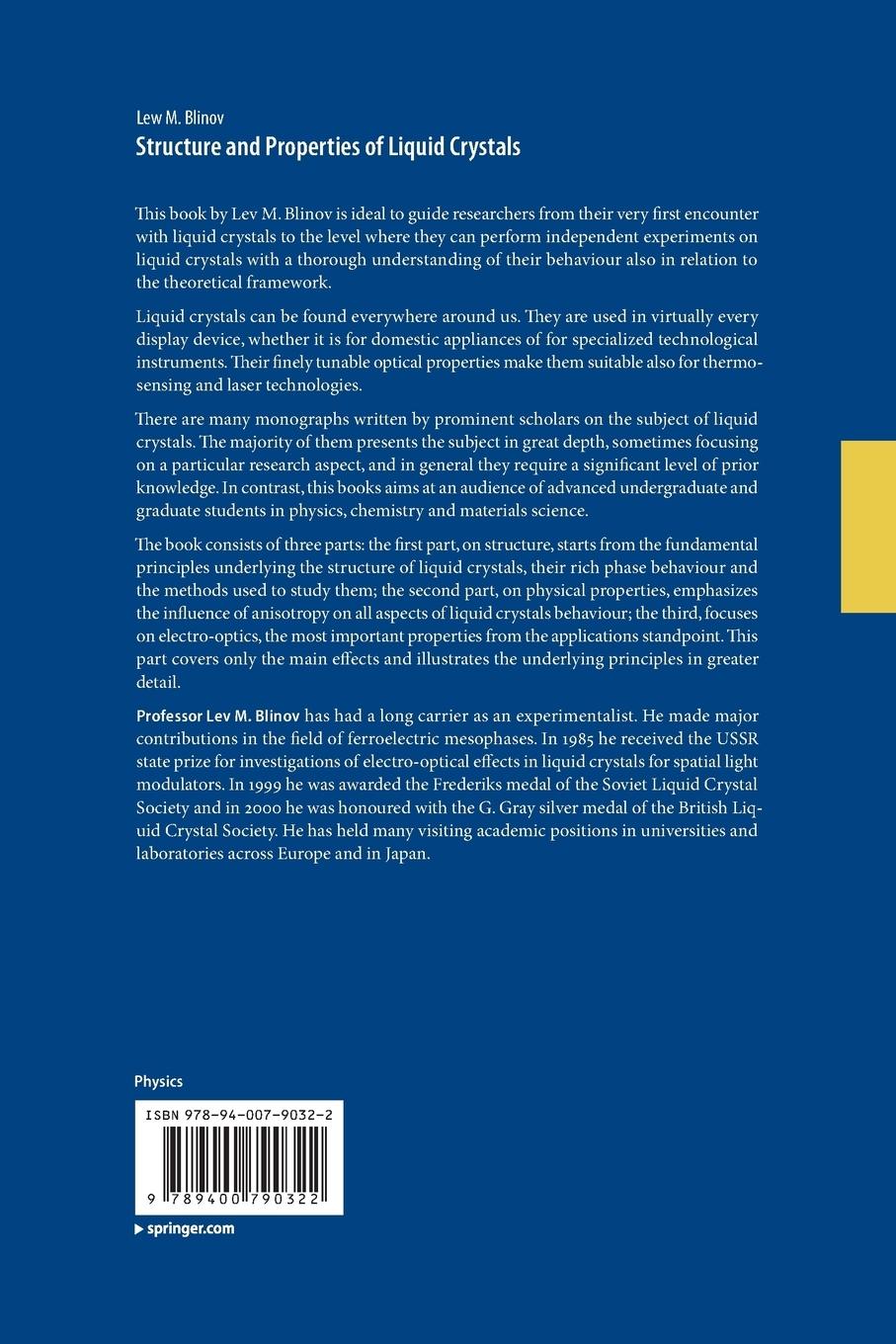 Rückseitencover Structure and Properties of Liquid Crystals
