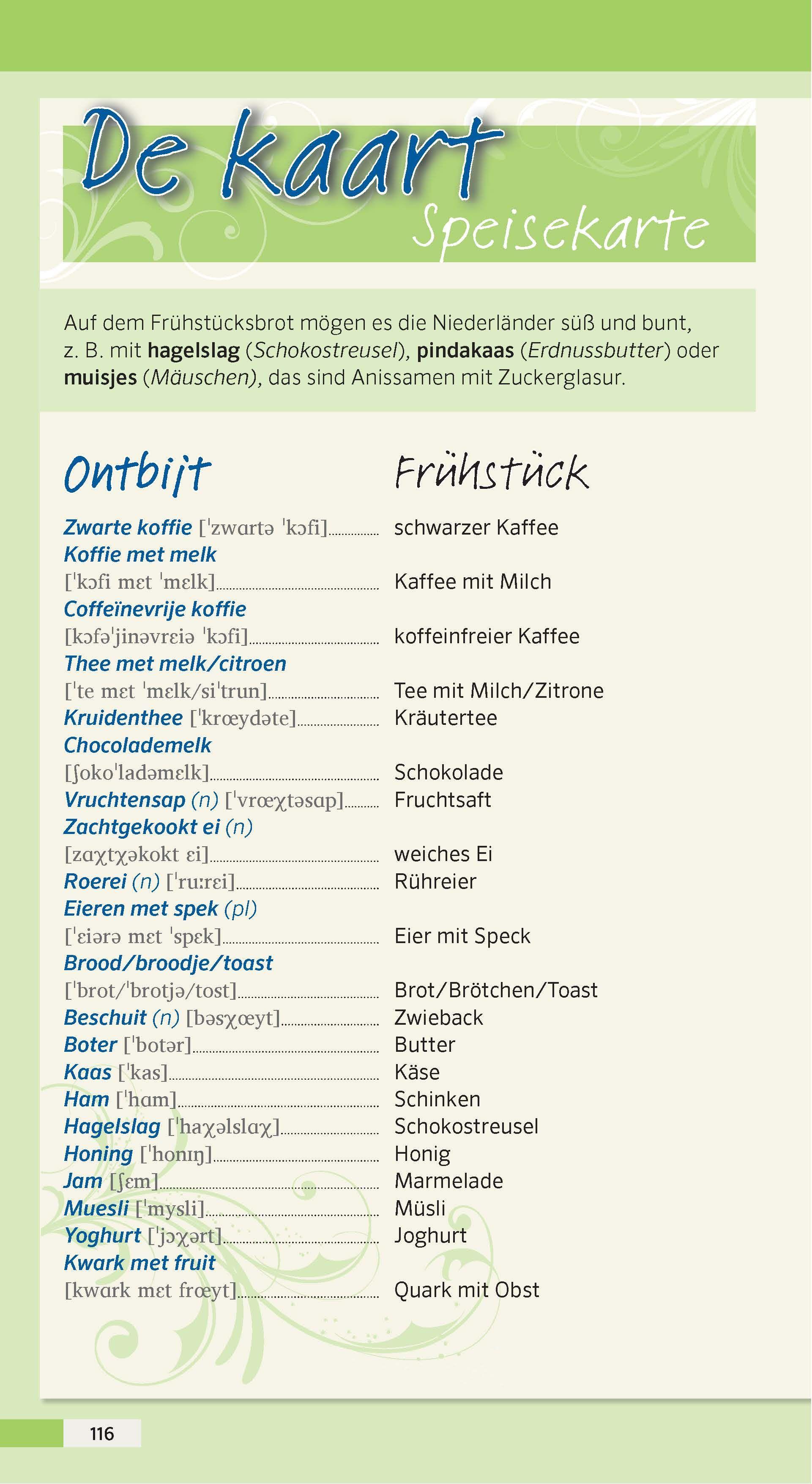 Beispielinhalt (Bild) PONS Reise-Sprachführer Niederländisch