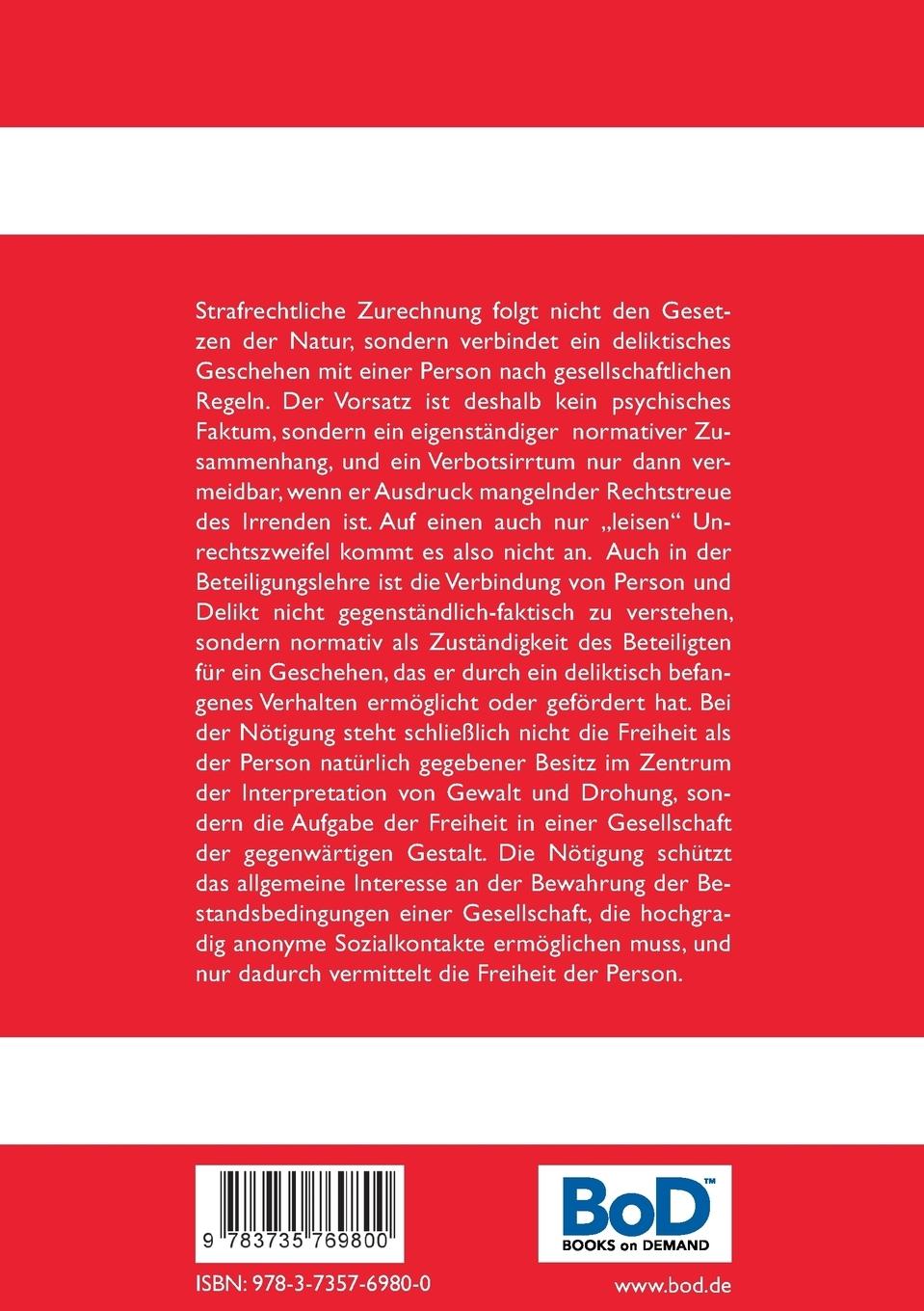 Rückseitencover Beiträge zum Strafrecht