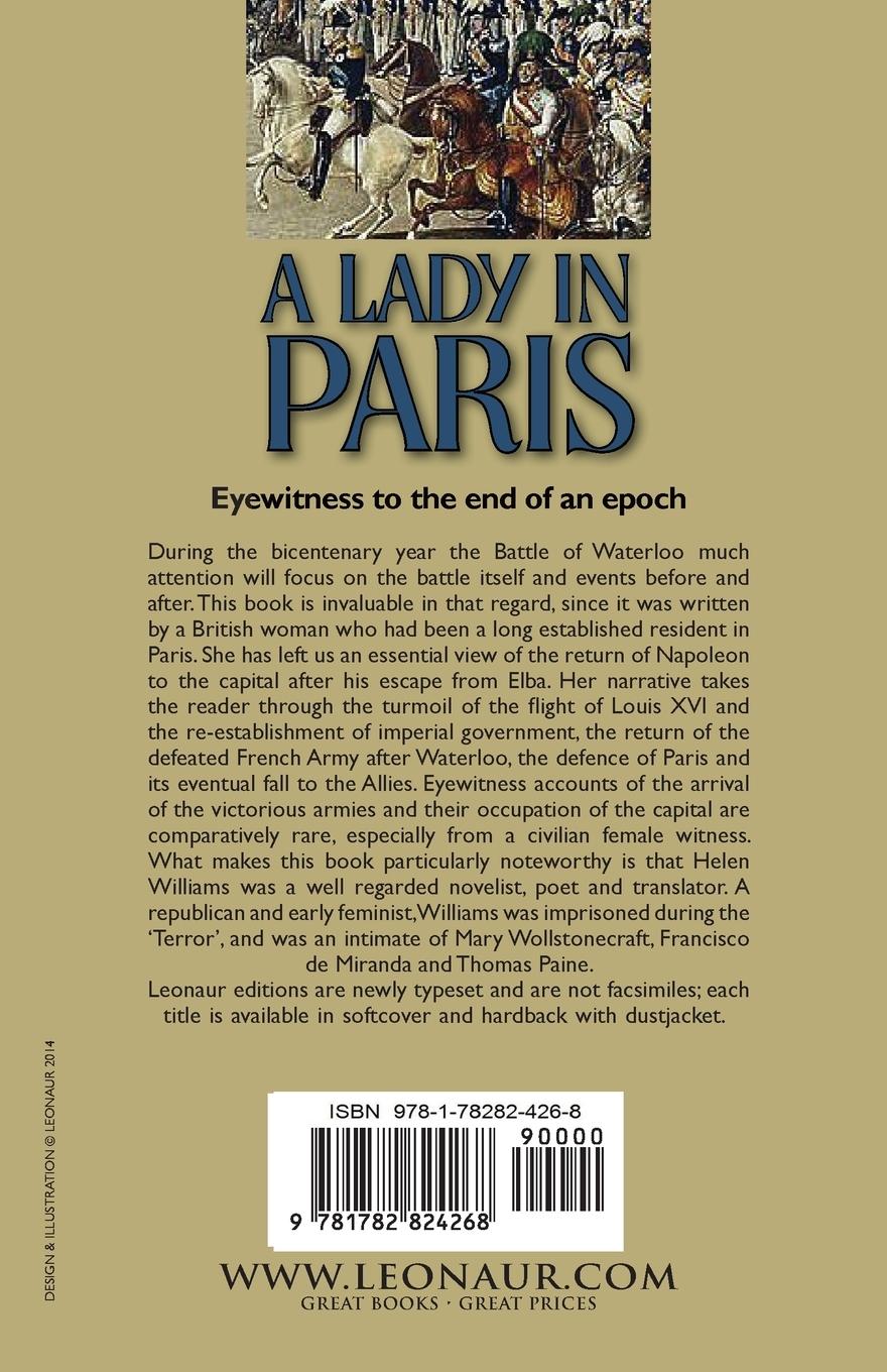 Rückseitencover A Lady in Paris During 'The Hundred Days', 1815-Letters Covering the Period of Napoleon's Escape from Elba to the Fall of the Capital