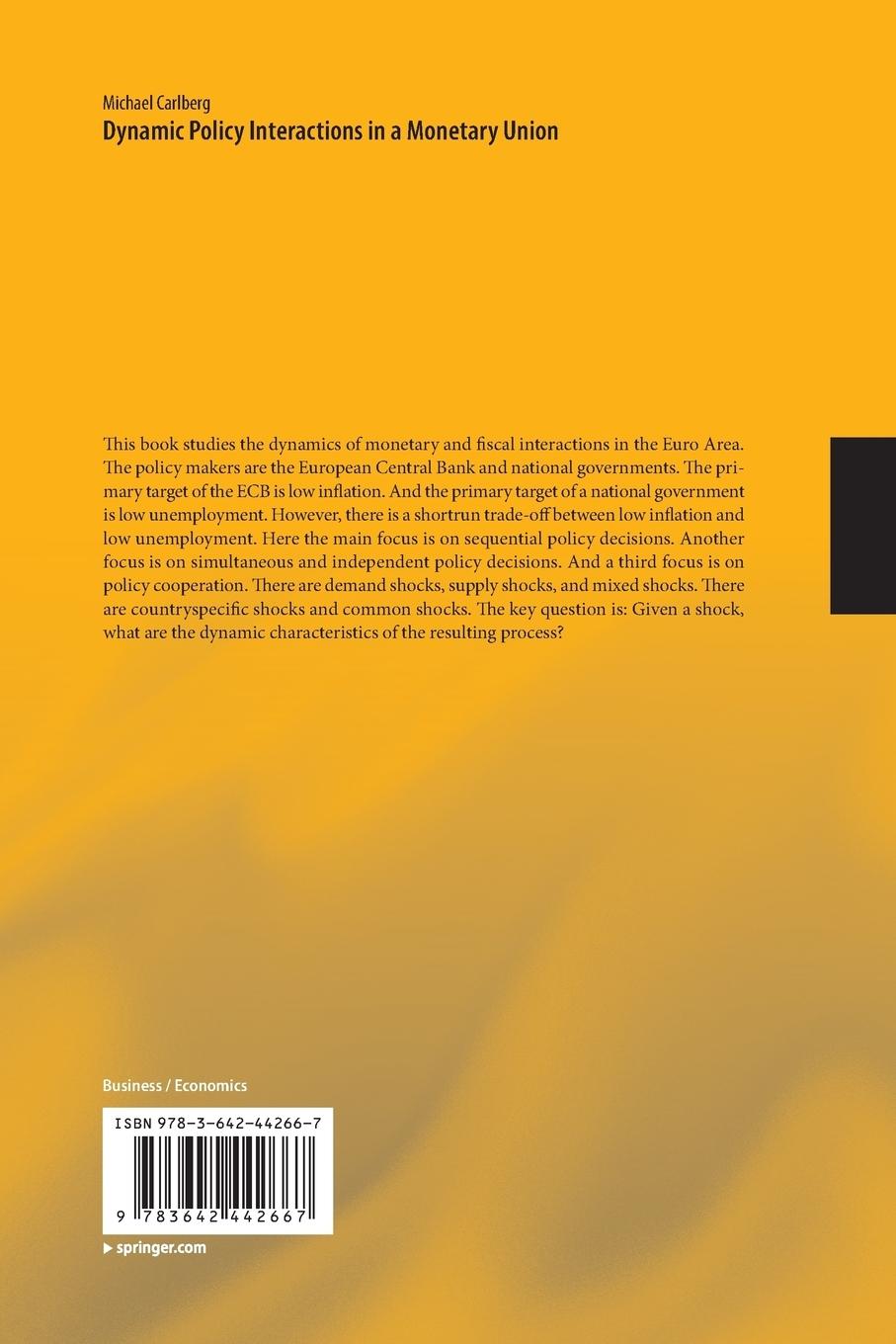 Rückseitencover Dynamic Policy Interactions in a Monetary Union