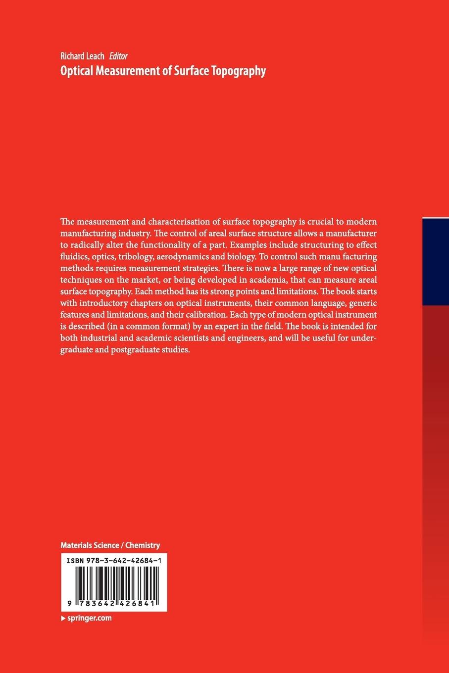 Rückseitencover Optical Measurement of Surface Topography