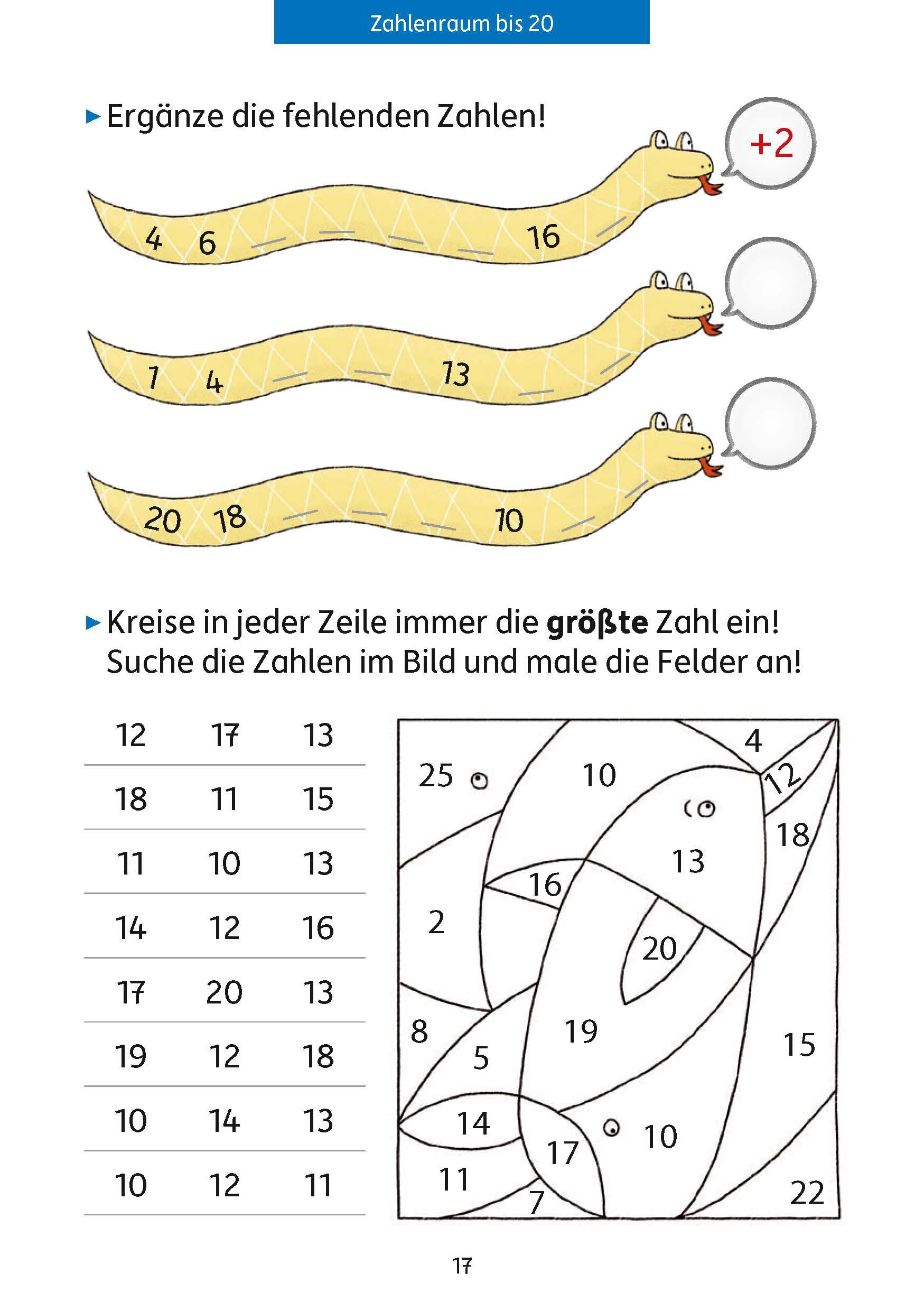 Beispielinhalt (Bild) Quer durch die 1. Klasse, Mathe und Deutsch - Übungsblock