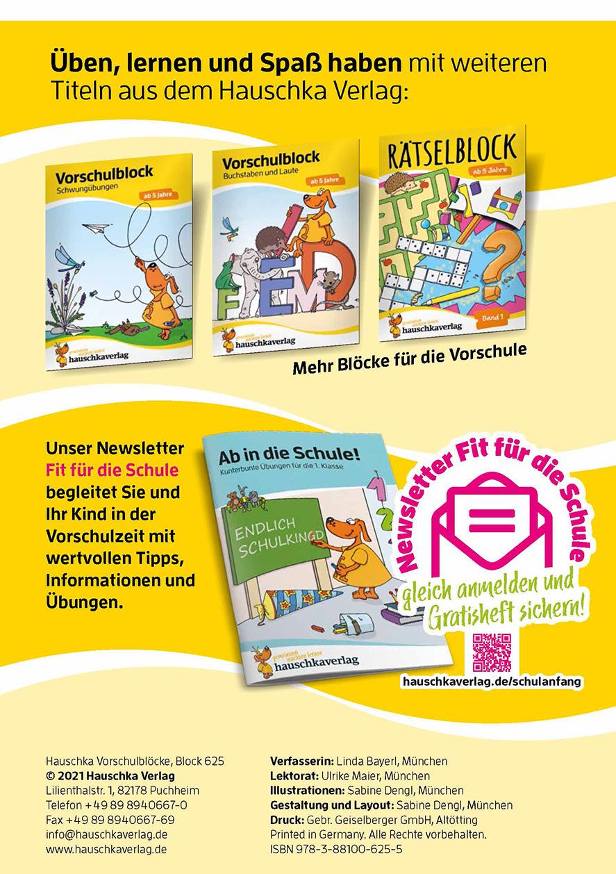 Beispielinhalt (Bild) Vorschulblock - Fit zum Schuleintritt ab 5 Jahre