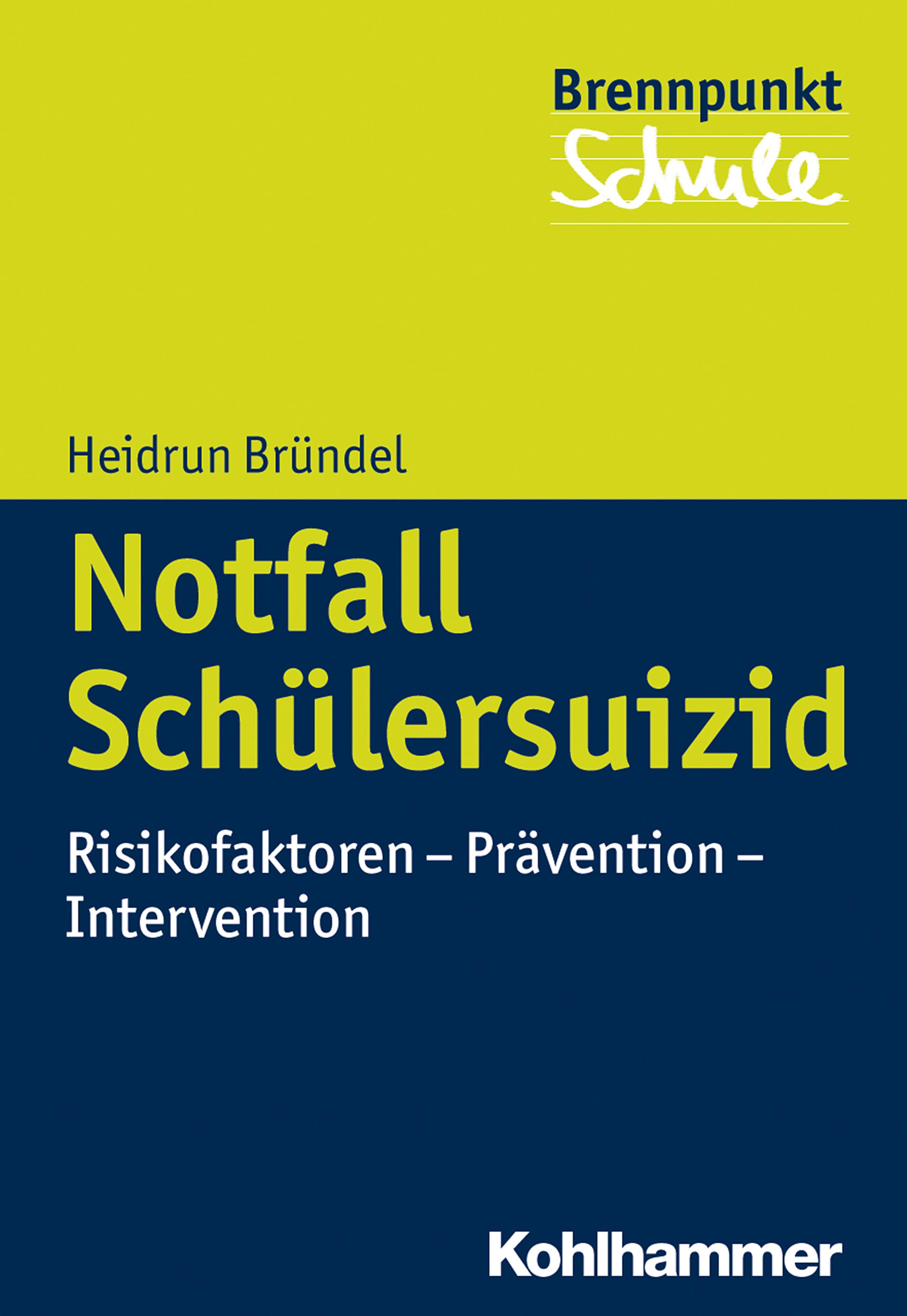 Vorderes Coverbild Notfall Schülersuizid
