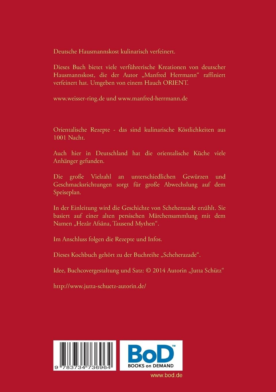 Rückseitencover Scheherazades Orientalisch eingefärbte Hausmannskost
